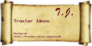 Traxler János névjegykártya